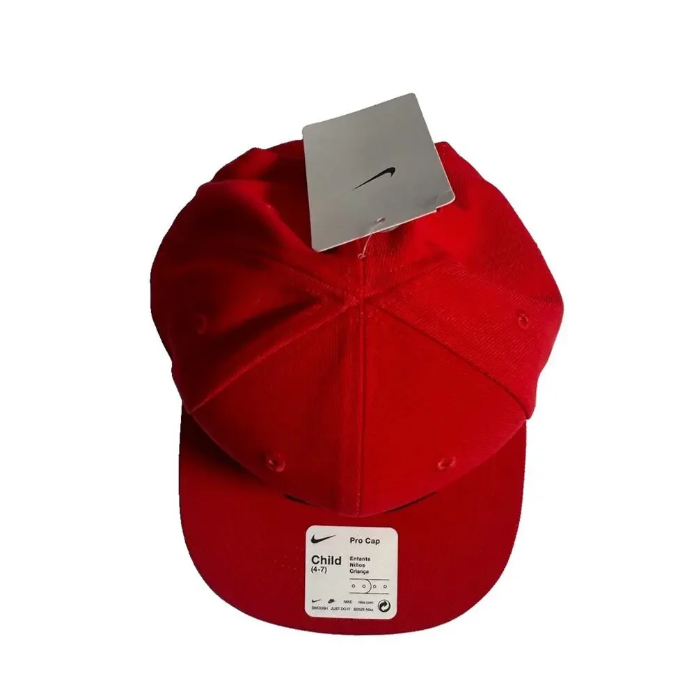 Nike Pro Cap Youth Snapback Hat Child 4-7 University Red Black Swoosh NWT